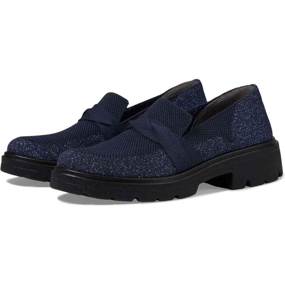 BZees LifeStride Muse Bow Platform Loafer Glitter Womens 7 Wide